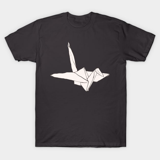 Paper Crane - Off White T-Shirt by Amelia